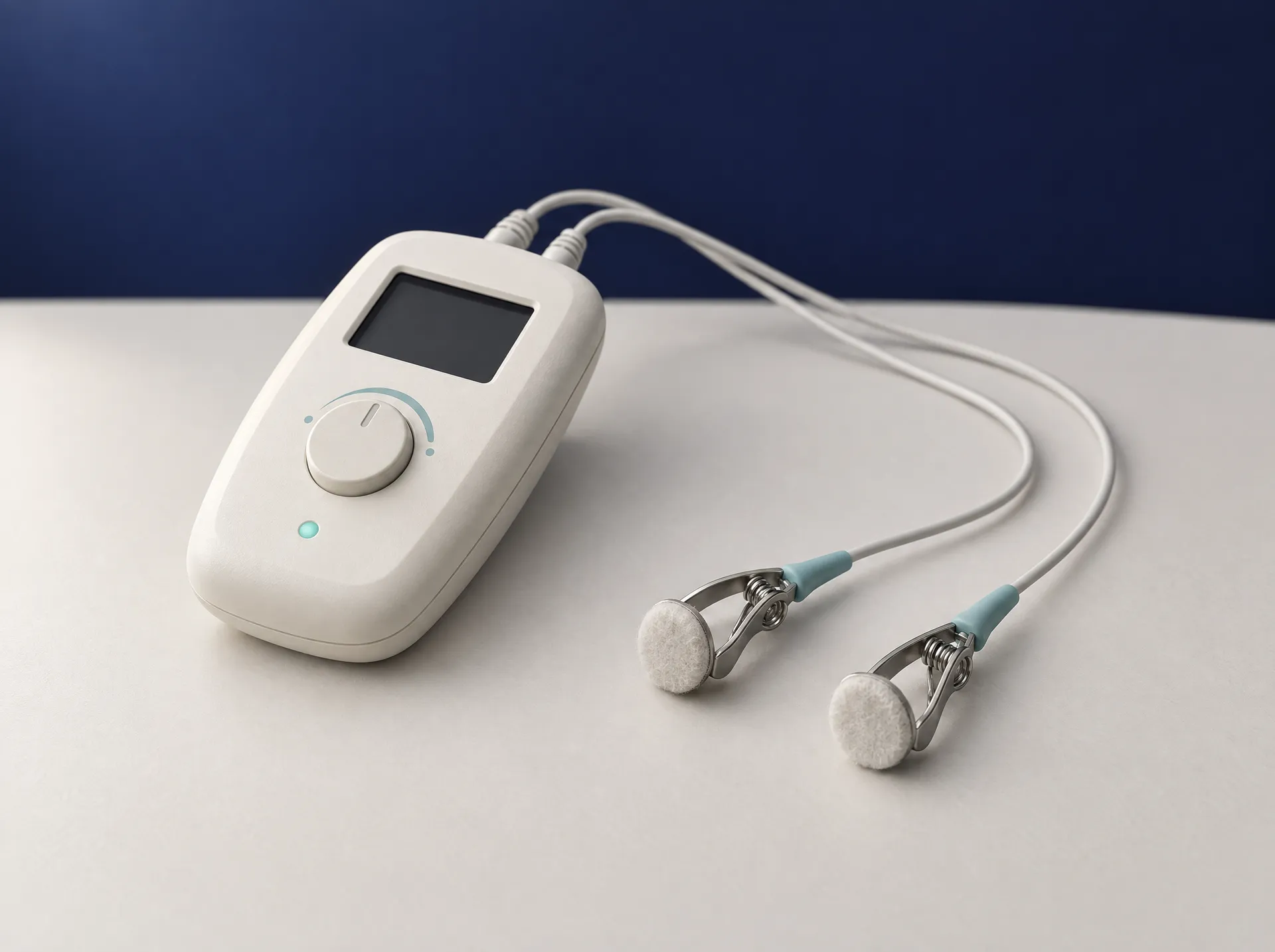 Illustration of a ces - cranial electrotherapy stimulation device