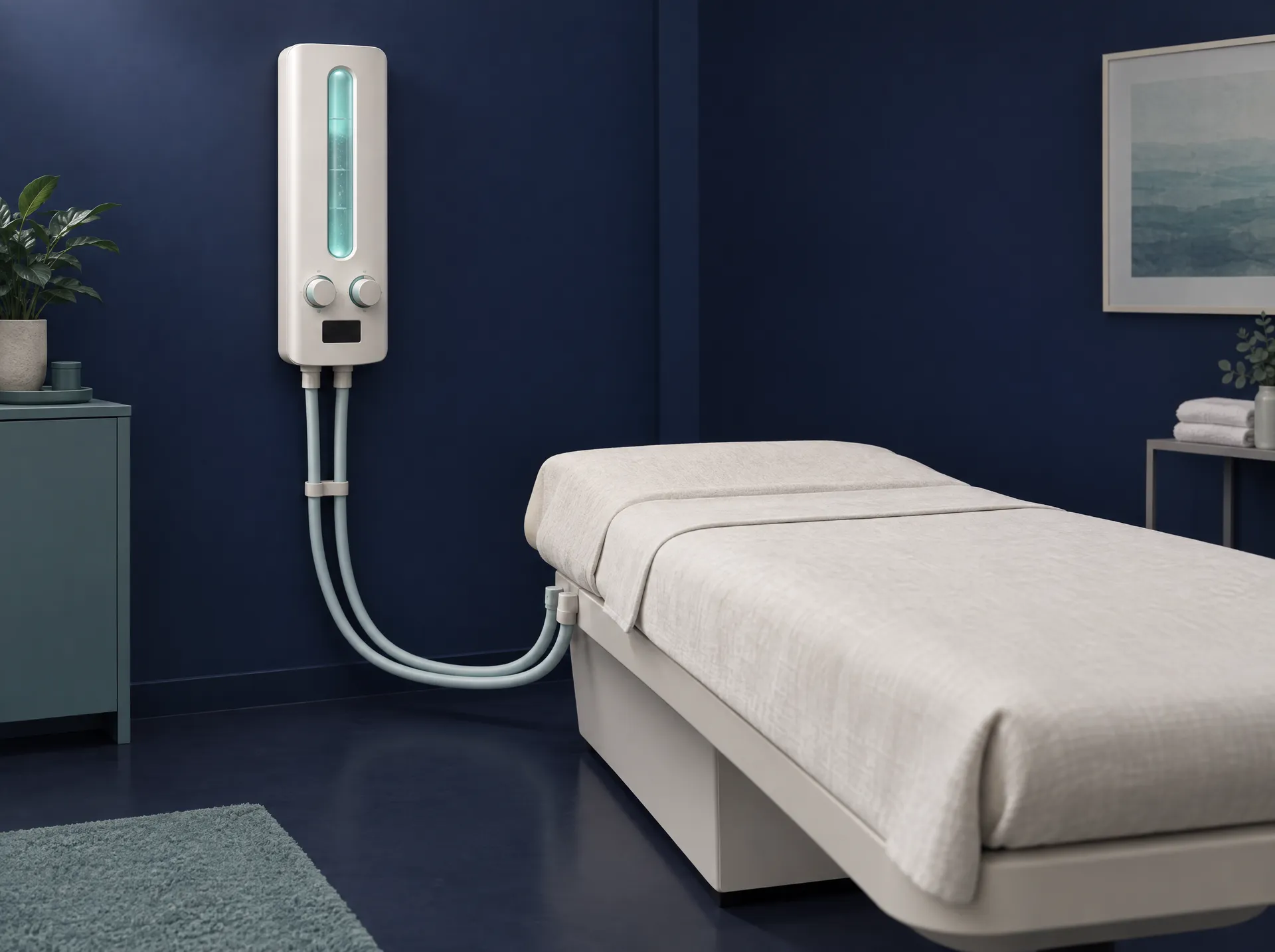 Illustration of a colon hydrotherapy device
