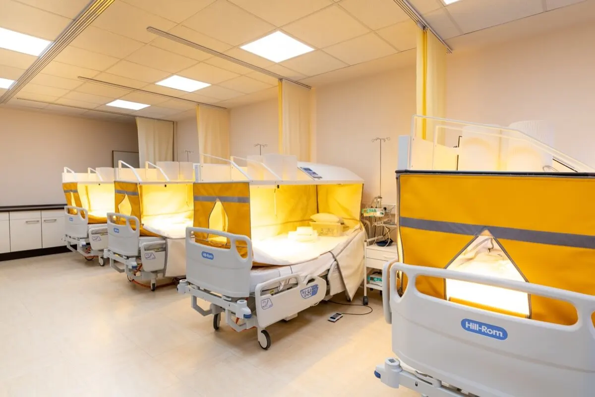 Whole body hyperthermia treatment beds at St. George Hospital Germany